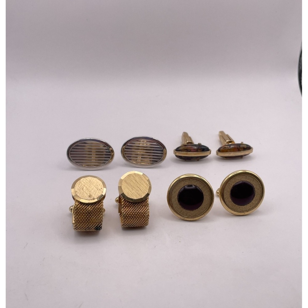 Vintage Cufflink Lot 4 Pairs